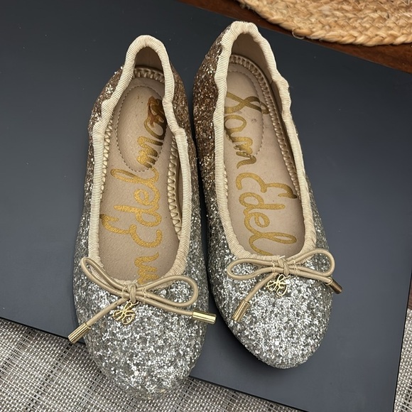 Sam Edelman Felicia Gradient Silver/Gold Girls Ballet Flat size 13 - Picture 9 of 9